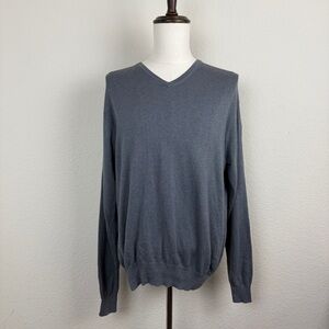 Peter Millar V Neck Sweater Men's XL Silk Cashmere Blend Gray